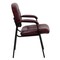 Emma and Oliver Faux Leather Executive Reception Chair with Powder Coated Frame